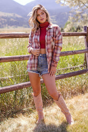 Rust Plaid Top
