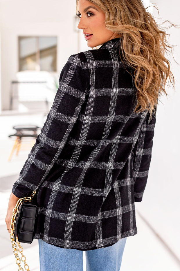 Black Plaid Blazer