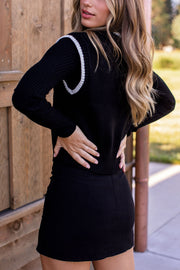 Black Knit Sweater Vest