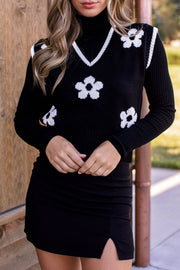 Black Knit Sweater Vest