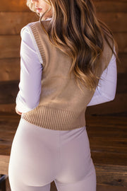 Taupe Knit Sweater Vest