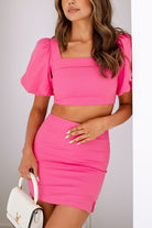 Hot Pink Slit Mini Skirt