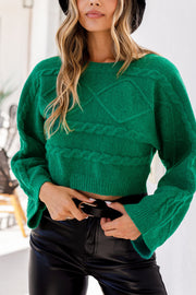 Warm Hearts Cable Crop Sweater