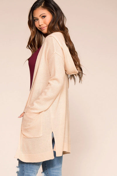 Priceless | Knit | Champagne | Hooded Cardigan | Womens