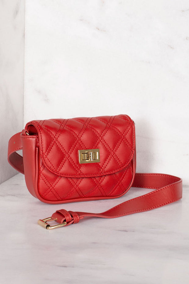 Red Convertible Waist Belt Bag