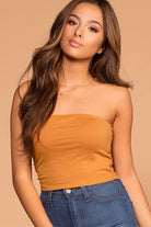 Alera Tube Crop Top - Mustard | Active Basic