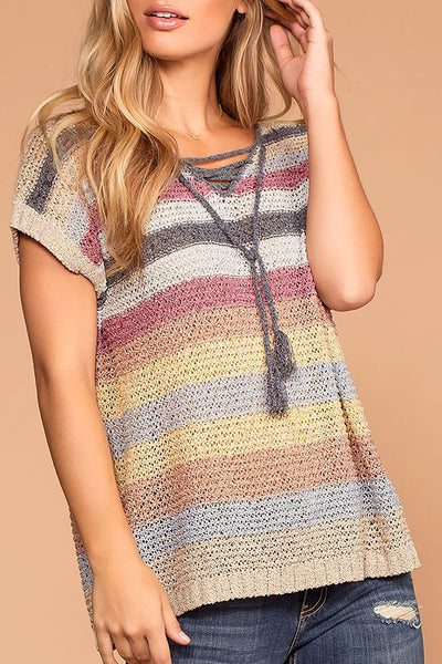 Cozy Casual Stripe Knit Sweater