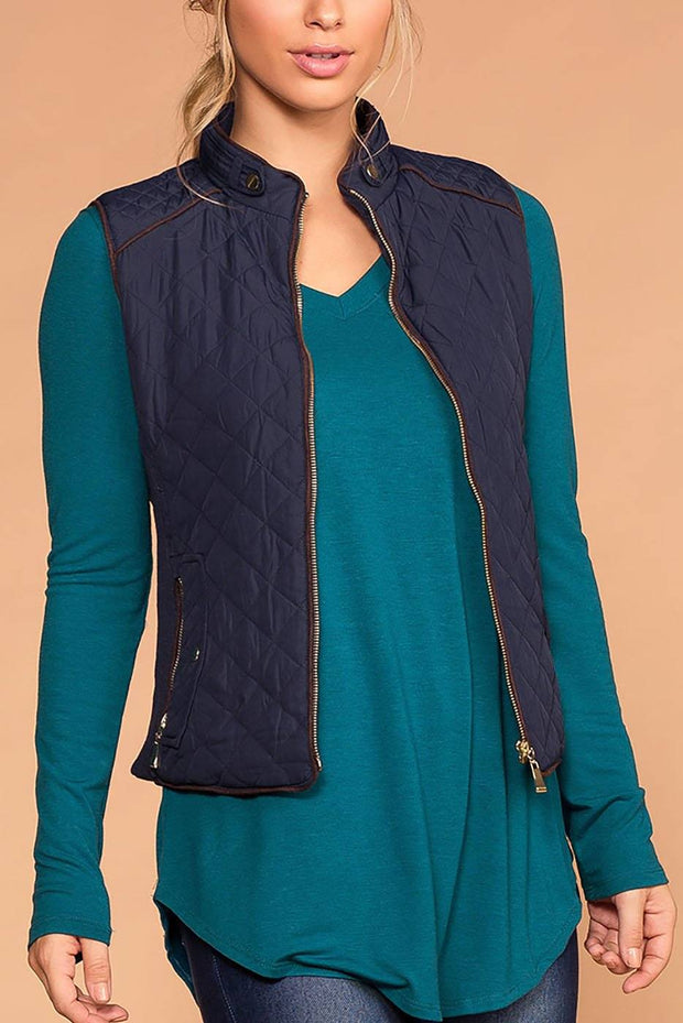 Vail Quilted Vest - Navy | Active Basic