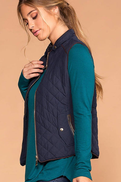 Vail Quilted Vest - Navy | Active Basic