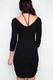 Dresses - Girl Talk Choker Dress - Black