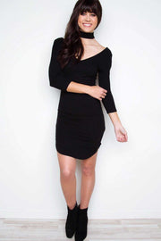 Dresses - Girl Talk Choker Dress - Black