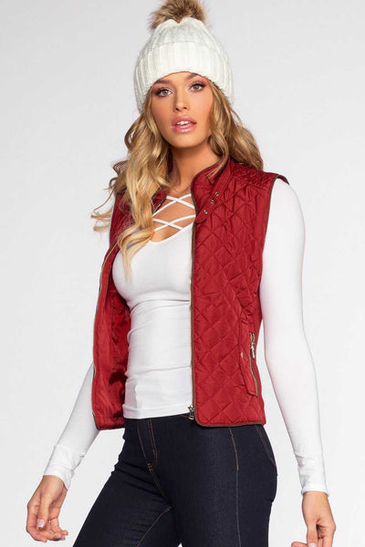 Jackets - Pinetop Quilted Vest - Burgundy
