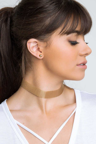 Jewelry - Vibrant Mesh Choker Set - Gold
