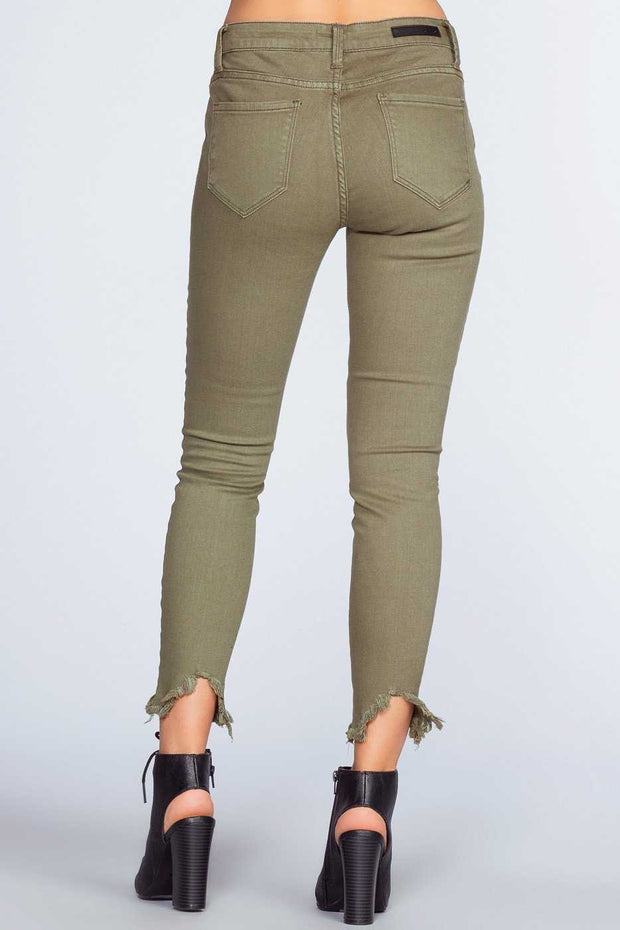 Pants - Melina Distressed Jeans - Olive