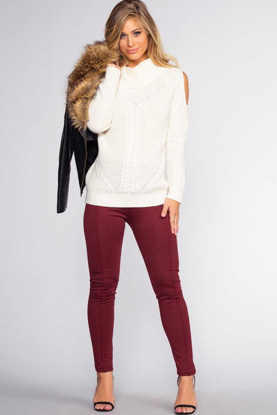 Pants - Sadie Ponte Pants - Burgundy