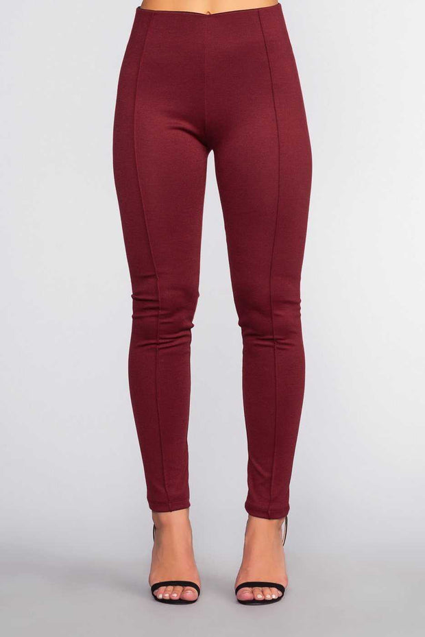 Pants - Sadie Ponte Pants - Burgundy