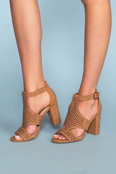 Shoes - Belfor Block Heel Sandals - Tan