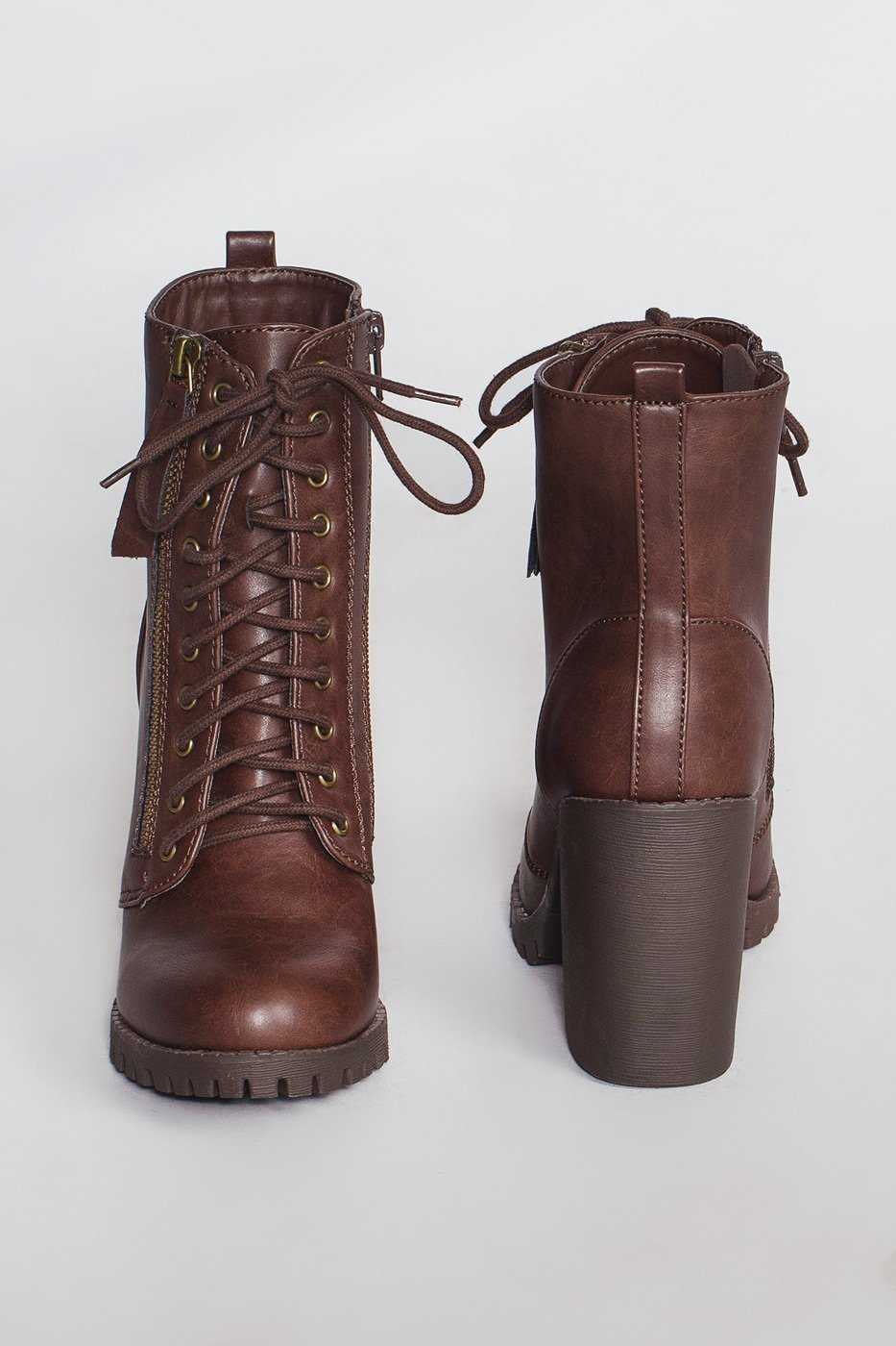 Brown Edge Of Life Combat Boots