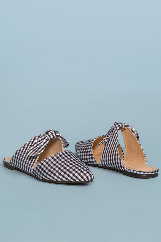 Shop Priceless | Bow | Pointy | Gingham | Mules | Womens
