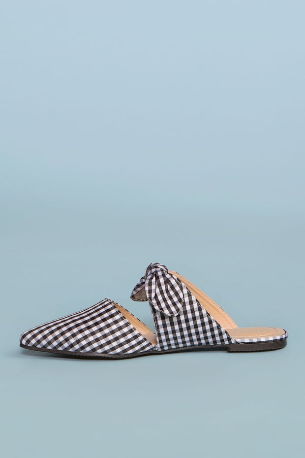 Shop Priceless | Bow | Pointy | Gingham | Mules | Womens