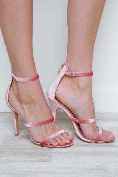 Shoes - Katarina Velvet Heel - Blush