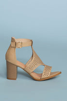 Shoes - Santa Maria Perforated Heels - Beige