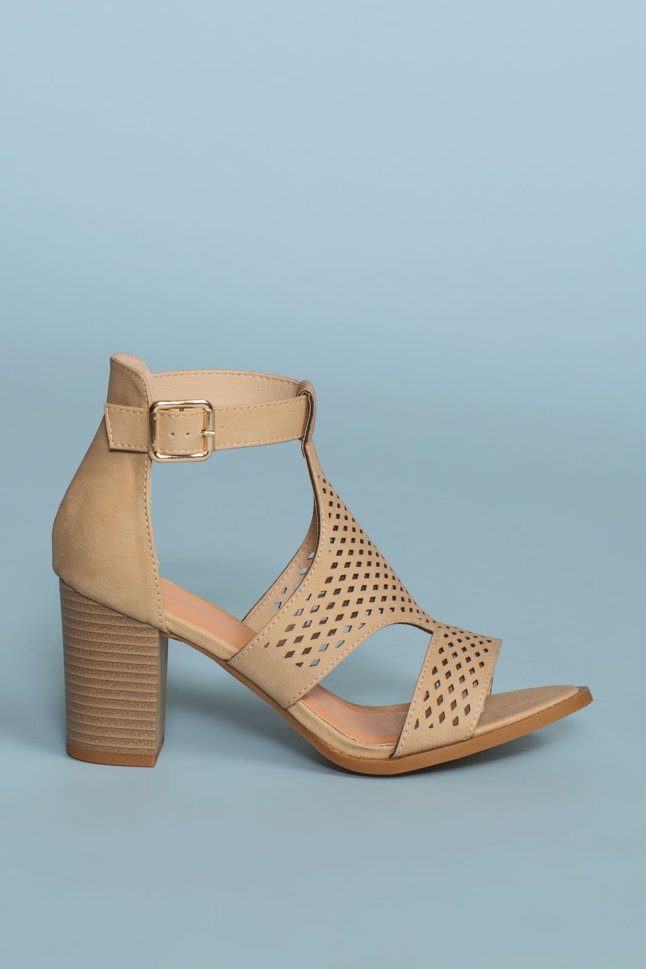 Shoes - Santa Maria Perforated Heels - Beige