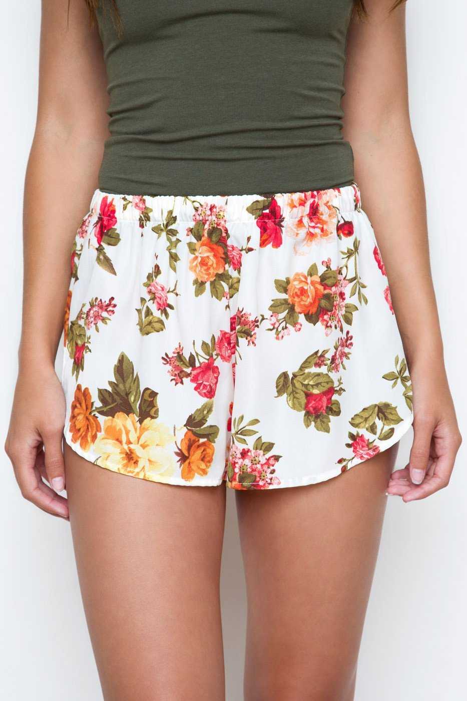 Shorts - Oh Darling Floral Shorts - White