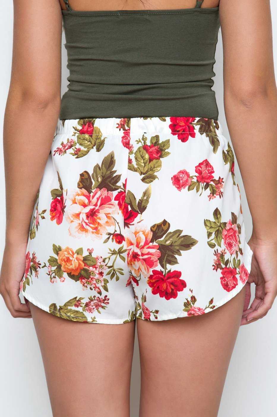 Shorts - Oh Darling Floral Shorts - White