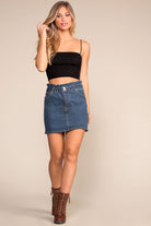Skirts - Picture Perfect Denim Paperbag Skirt