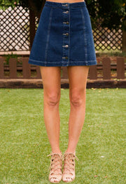 Skirts - Robyn High Waisted Denim Skirt
