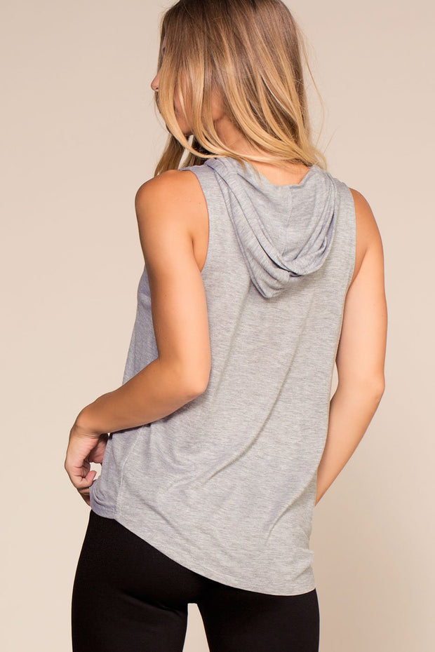 Gray Hoodie Top
