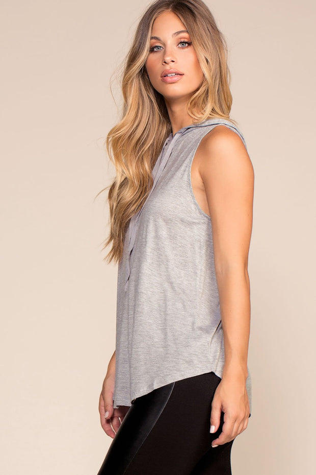 Gray Hoodie Top