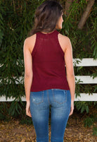 Tops - Elison Knit Top - Burgundy