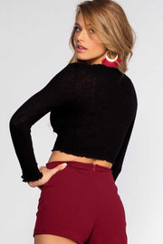 Tops - Heart Stopper Crop Top - Black