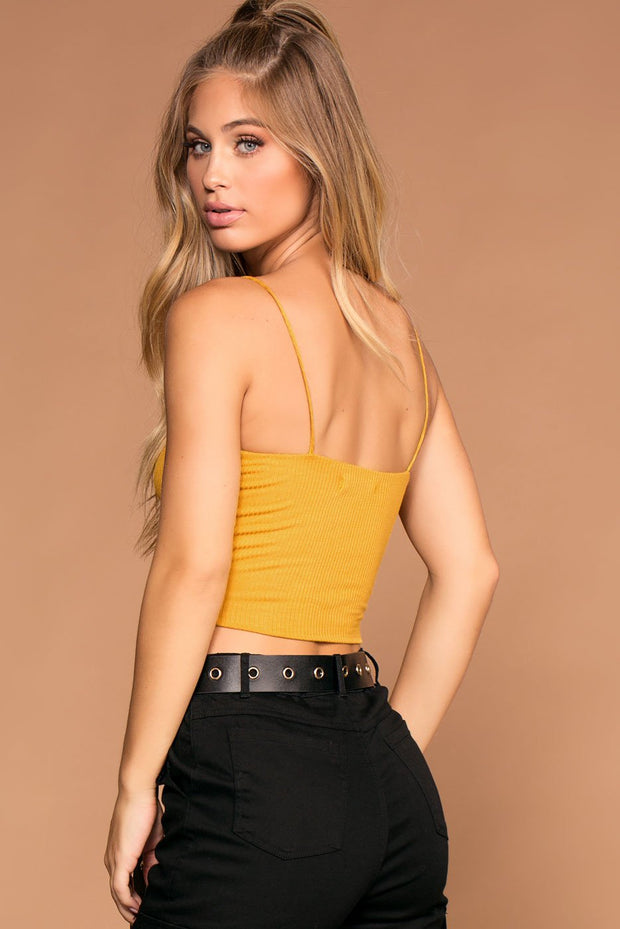 Square Mustard Crop Top