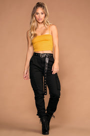 Square Mustard Crop Top