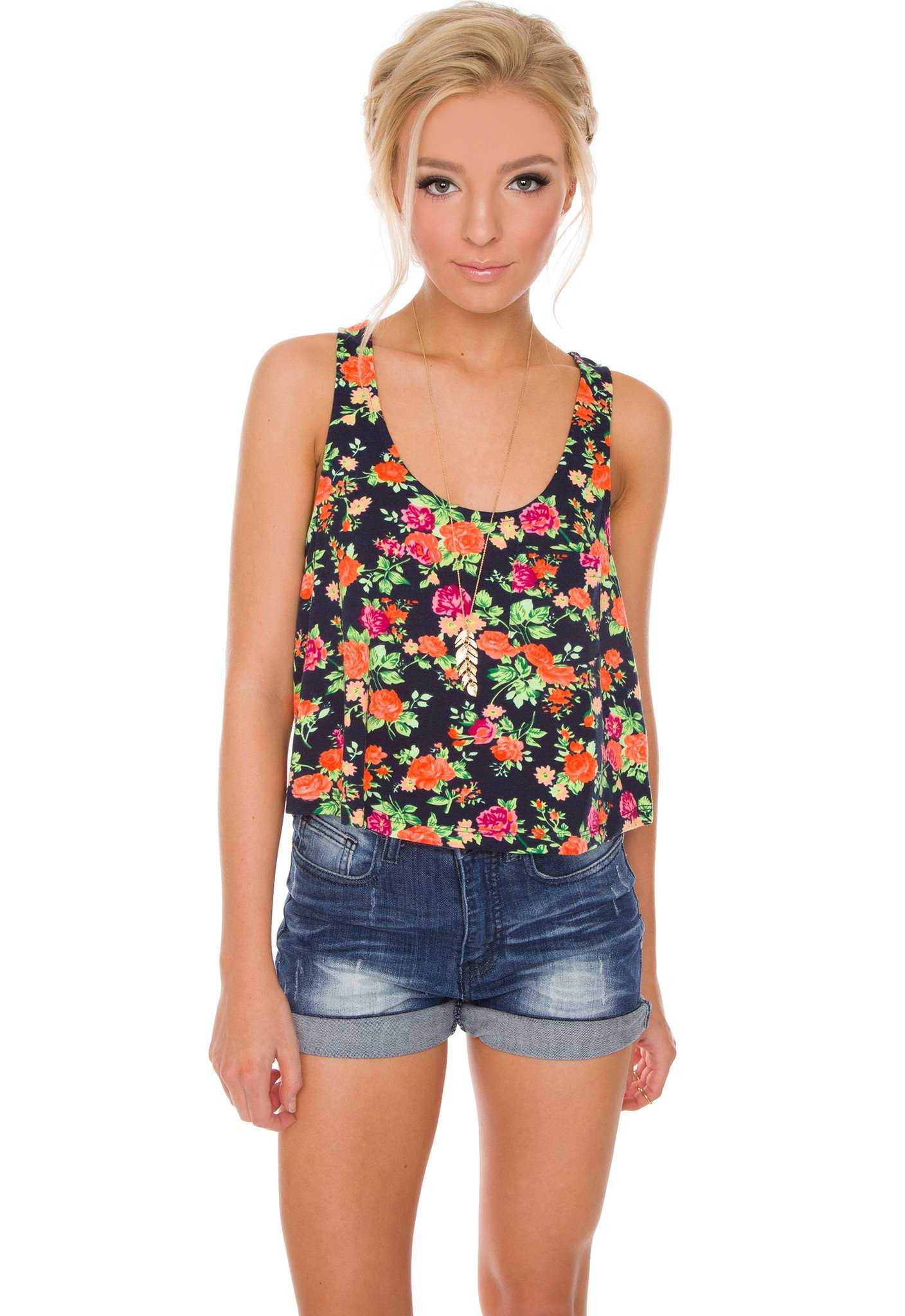 Tops - Panama Floral Crop Top