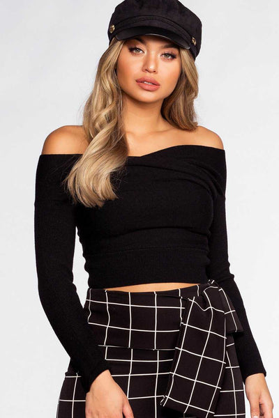 Tops - Wrapped In Love Sweater - Black